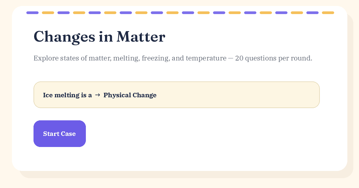 Changes in matter