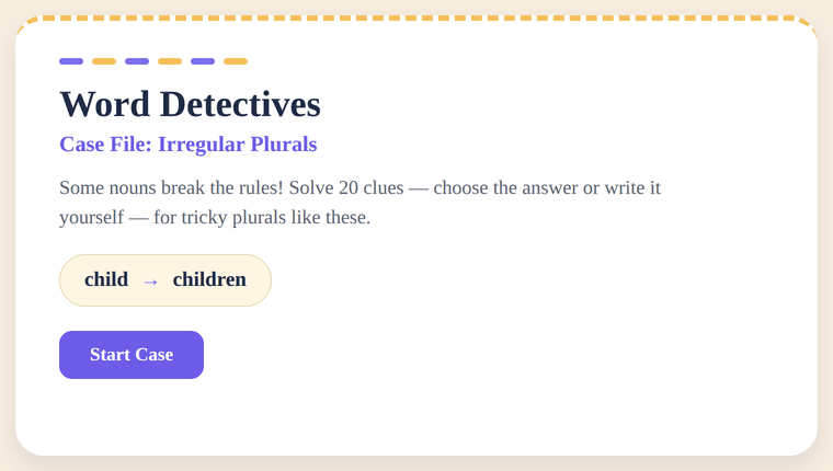 Nouns: Irregular Plural form