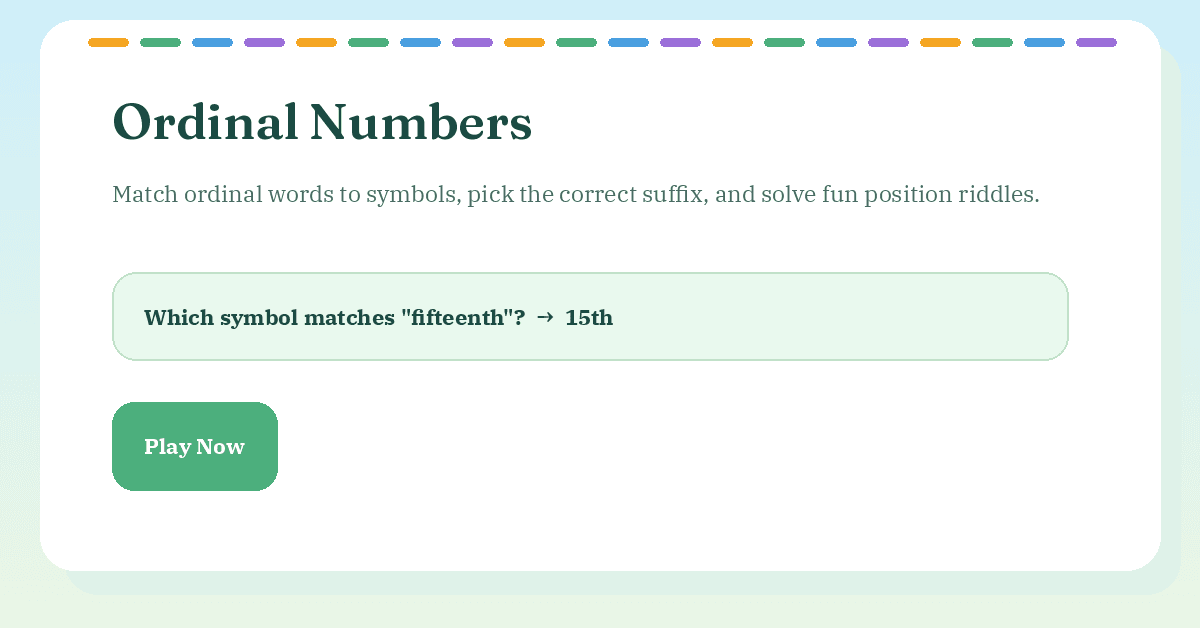 Ordinal Numbers