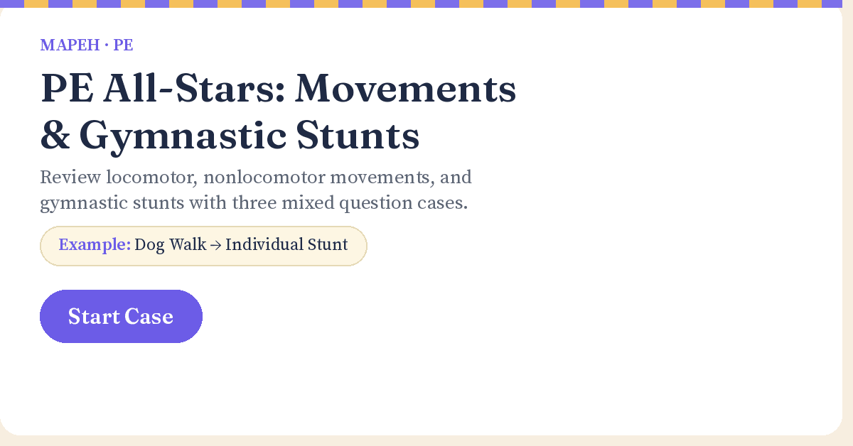 PE All-Stars: Movements & Gymnastic Stunts